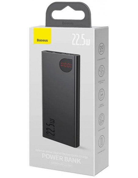 Išorinė baterija Power Bank Baseus Adaman 22.5W 10000mAh juoda PPAD070001