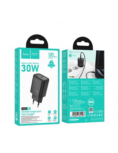 Įkroviklis Hoco N62 30W GaN USB-C juodas