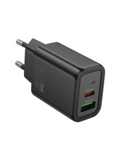 Įkroviklis Hoco N63 30W GaN USB-C/USB-A juodas