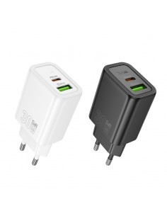 Įkroviklis Hoco N63 30W GaN USB-C/USB-A juodas 2