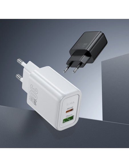 Įkroviklis Hoco N63 30W GaN USB-C/USB-A juodas