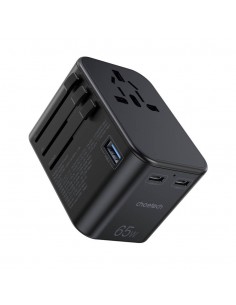 Universalus kelioninis įkroviklis Choetech PD5009 65W 2xUSB-C/USB-A juodas