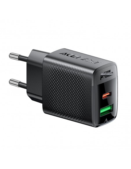 Įkroviklis Acefast A98 30W GaN USB-C/USB-A juodas