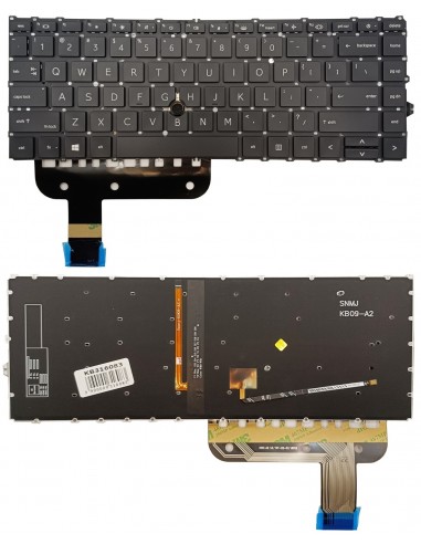 Klaviatūra HP EliteBook 845 G7, su pašvietimu ir „trackpoint“
