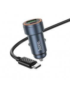 Automobilinis įkroviklis Hoco Z57A 30W USB-C/USB-A + USB-C to USB-C cable 1.0m pilkas 2