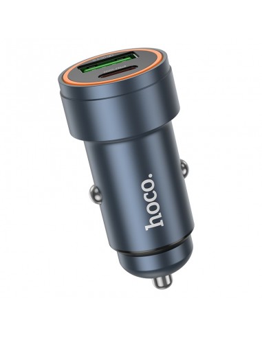 Automobilinis įkroviklis Hoco Z57A 30W USB-C/USB-A pilkas