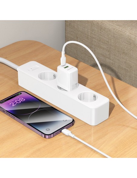 Įkroviklis Borofone BN27 20W USB-C/USB-A + USB-C to Lightning cable 1.0m baltas
