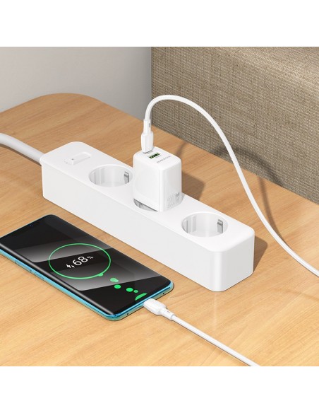 Įkroviklis Borofone BN27 20W USB-C/USB-A + USB-C to USB-C cable 1.0m baltas