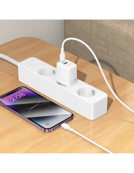 Įkroviklis Borofone BN29 30W USB-C/USB-A + USB-C to Lightning cable 1.0m baltas
