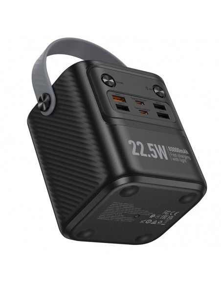 Išorinė baterija Power Bank Hoco J152 22.5W+PD20W 80000mAh juoda