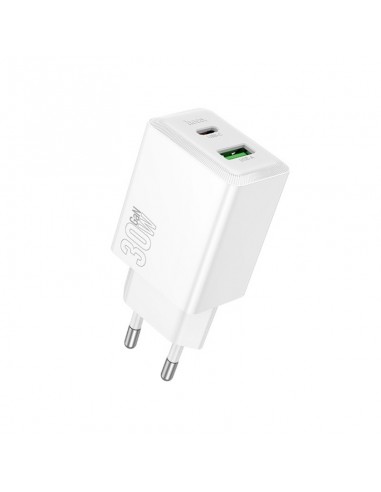 Įkroviklis Hoco N71 30W GaN USB-C/USB-A baltas