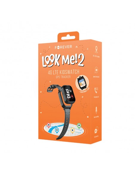 Išmanusis laikrodis vaikams Forever Smartwatch GPS WiFi 4G Kids Look Me KW-510 juodas