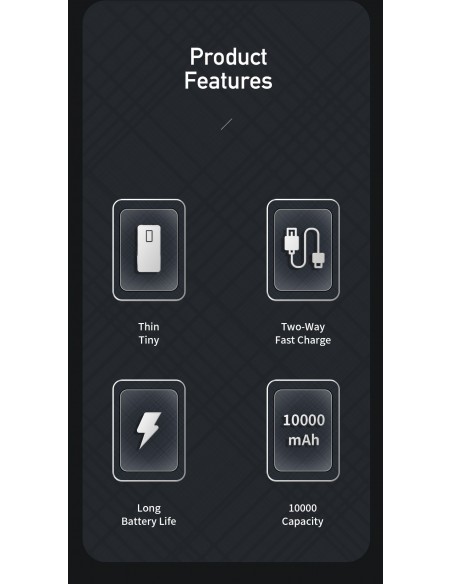 Išorinė baterija Power Bank Awei P5K 5V/2.1A 10000mAh juoda