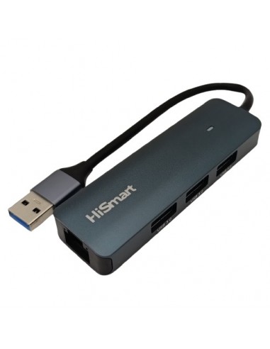 Adapteris USB-A - 3x USB 3.0, RJ45