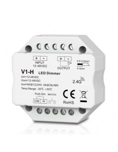 V1-H nuolatinės įtampos valdiklis 12-48V, 1x 8A, Push-Dimm