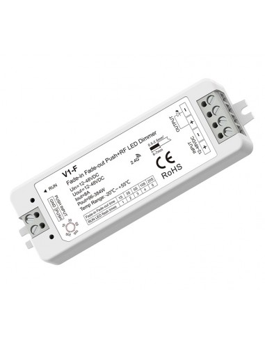 V1-F nuolatinės įtampos valdiklis, 12-48V, 1x 8A, Push-Dimm