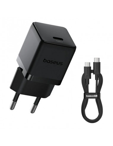 Įkroviklis Baseus Palm 20W USB-C + USB-C to USB-C cable 1.0m juodas P10111602113-01