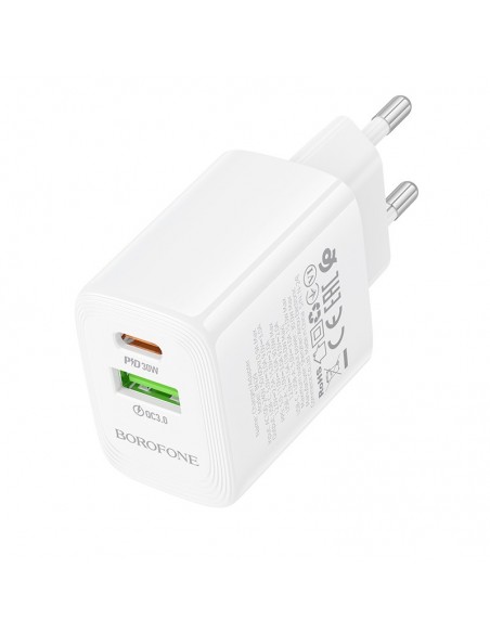 Įkroviklis Borofone BN29 30W USB-C/USB-A baltas