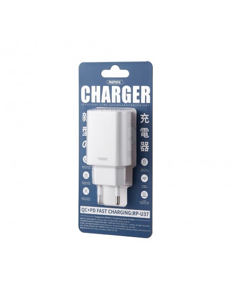 Įkroviklis Remax RP-U37 20W USB-C/USB-A baltas