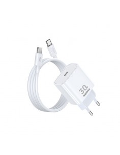 Įkroviklis Remax RP-U71 30W GaN USB-C + USB-C to USB-C cable 1.0m baltas