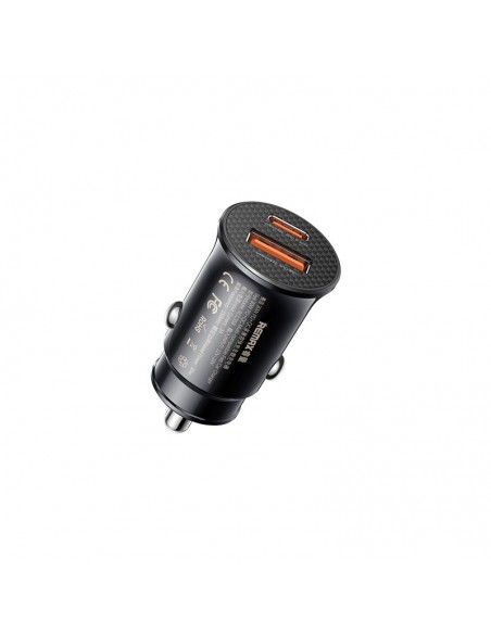 Automobilinis įkroviklis Remax RCC358 30W USB-C/USB-A juodas