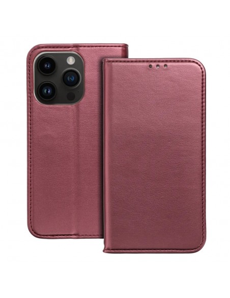 Dėklas Smart Magnetic Samsung S731 S25 FE tamsiai raudonas