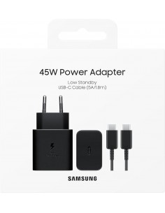 Įkroviklis Samsung EP-T4511XBEGWW 45W + USB-C to USB-C cable 1.8m juodas