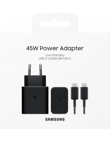 Įkroviklis Samsung EP-T4511XBEGWW 45W + USB-C to USB-C cable 1.8m juodas
