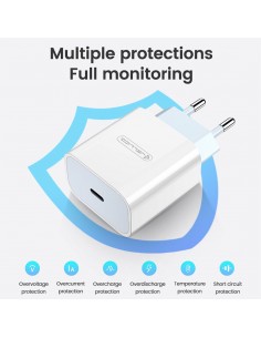 Įkroviklis Jellico AK180 20W USB-C + USB-C to Lightning cable 1.0m baltas 2