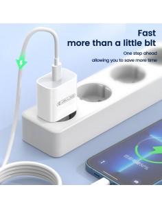 Įkroviklis Jellico AK180 20W USB-C + USB-C to USB-C cable 1.0m baltas 2