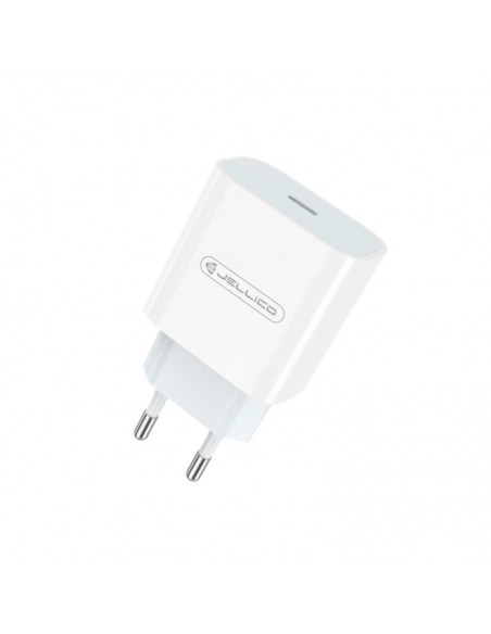 Įkroviklis Jellico AK180 20W USB-C + USB-C to USB-C cable 1.0m baltas