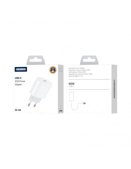 Įkroviklis Jellico AK180 20W USB-C baltas