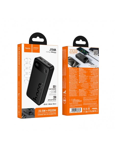 Išorinė baterija Power Bank Hoco J154A 22.5W 20000mAh juoda