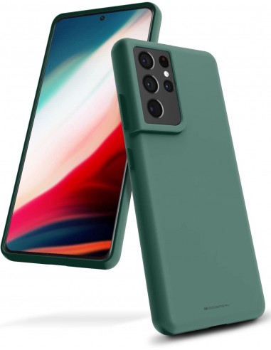 Dėklas Mercury Silicone Case Samsung A175 A17 4G/A176 A17 5G tamsiai žalias