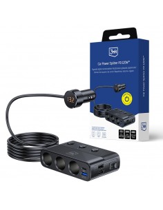 Automobilinis įkroviklis 3mk Car Power Splitter 120W 3xUSB-A/USB-C/3xDC