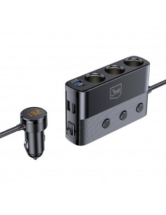 Automobilinis įkroviklis 3mk Car Power Splitter 120W 3xUSB-A/USB-C/3xDC 2