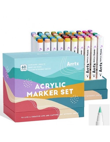 Akriliniai markeriai - flomasteriai ARRTX 60C, 60 spalvų