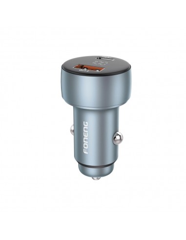Automobilinis įkroviklis Foneng C18 48W USB-C/USB-A pilkas