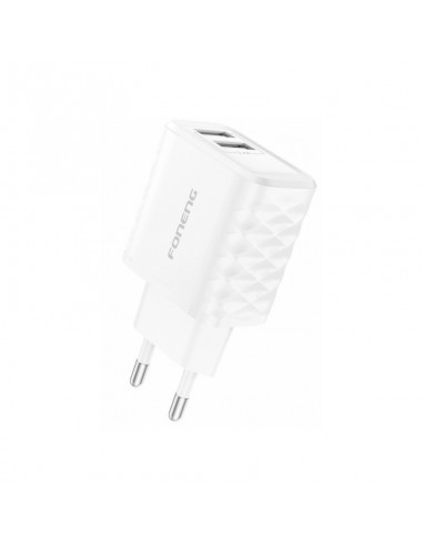 Įkroviklis Foneng EU53 2.4A 2xUSB-A baltas