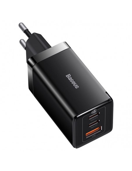 Įkroviklis Baseus GaN5 Pro 65W 2xUSB-C/USB-A + USB-C to USB-C cable juodas CCGP120201