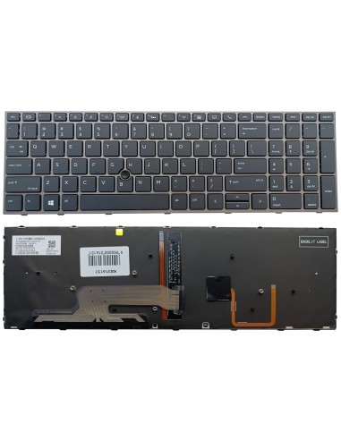 Klaviatūra HP ZBook 15 G5, G6, ZBook 17 G5, G6, su pašvietimu ir „trackpoint“