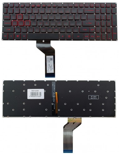 Klaviatūra ACER: Nitro AN515-51, AN515-52, AN515-53, AN515-42, su pašvietimu, US