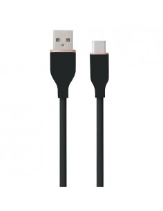 Silikoninis kabelis USB Type-A - Type-C (juodas, 3m)