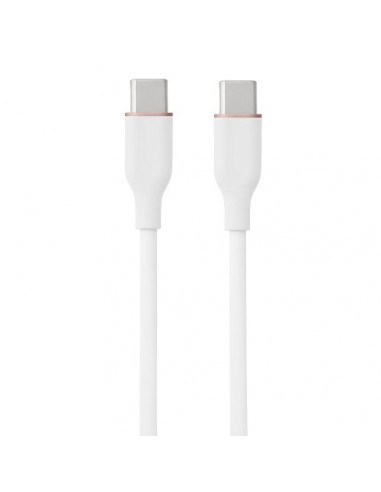 Silikoninis kabelis USB Type-C - Type-C, 60W (baltas, 2m)