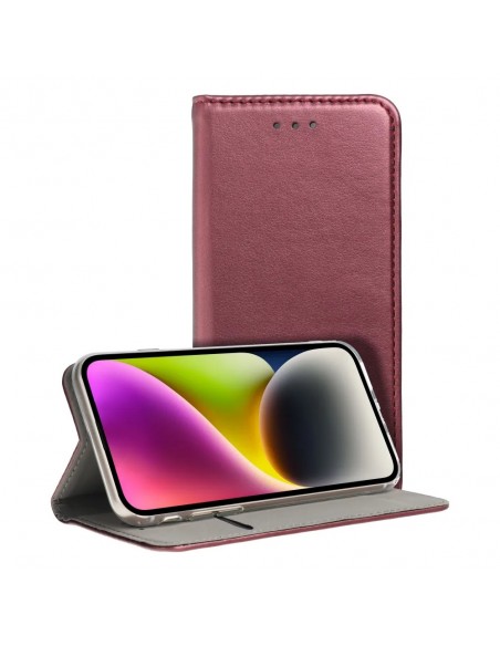 Dėklas Smart Magnetic Samsung A376 A37 5G tamsiai raudonas