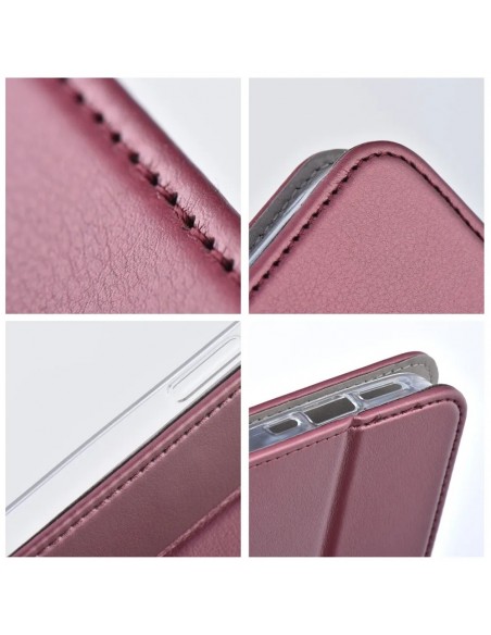 Dėklas Smart Magnetic Samsung A376 A37 5G tamsiai raudonas