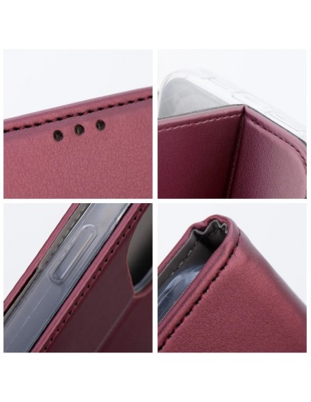 Dėklas Smart Magnetic Samsung A376 A37 5G tamsiai raudonas
