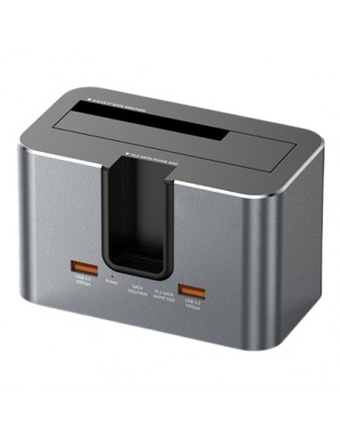 Dviejų diskų Docking Station M.2 SATA/ NVME, 2.5"/3.5" SSD/HDD, 2x USB-A, USB-C