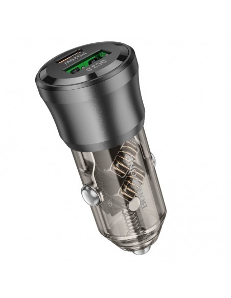 Automobilinis įkroviklis Borofone BZ25 38W USB-C/USB-A juodas
