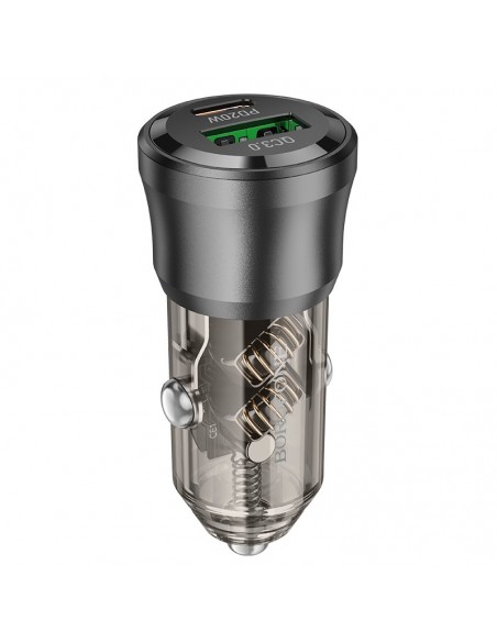 Automobilinis įkroviklis Borofone BZ25 38W USB-C/USB-A juodas